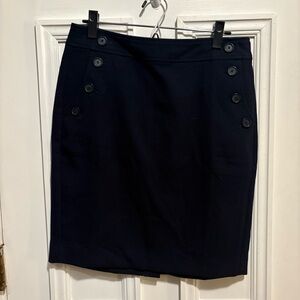 LOFT Navy Sailor Style Pencil Skirt Size 8